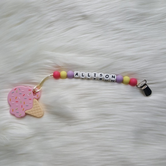 Sale!!! Delicious Silicone ICE CREAM Teether Clip - Picture 3 of 5